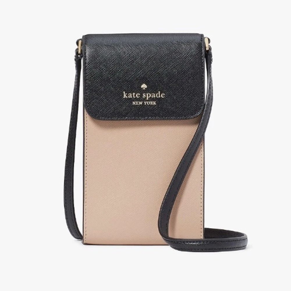 NWT Kate Spade Madison North South Flap Phone Crossbody Toasted Hazelnut
